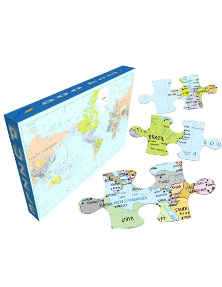 World map time zones maps puzzle